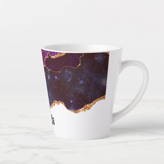Blue & Lila Space & Stars Modern Agate Milchtasse (Rechts)