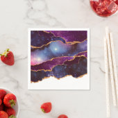 Blue & Lila Space & Stars Modern Agate Serviette (Beispiel)