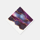 Blue & Lila Space & Stars Modern Agate Serviette (Ecke)