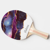 Blue & Lila Space & Stars Modern Agate Tischtennis Schläger (Seitenansicht)