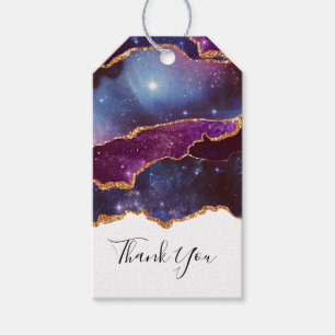 Blue & Lila Space & Stars Modern Agate Vielen Dank Geschenkanhänger