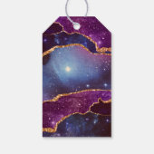 Blue & Lila Space & Stars Modern Agate Vielen Dank Geschenkanhänger (Rückseite)