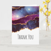 Blue & Lila Space & Stars Modern Agate Vielen Dank Karte (Gelbe Blume)