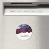 Blue & Lila Space & Stars Modern Agate Vielen Dank Magnet (In Situ (Geschirrspüler))