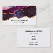 Blue & Lila Space & Stars Modern Agate Visitenkarte (Vorne/Hinten)