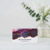 Blue & Lila Space & Stars Modern Agate Visitenkarte (Stehend Vorderseite)