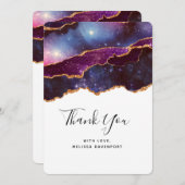 Blue & Lila Space & Stars Modern Vielen Dank Dankeskarte (Vorne/Hinten)