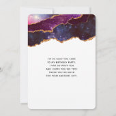 Blue & Lila Space & Stars Modern Vielen Dank Dankeskarte (Rückseite)