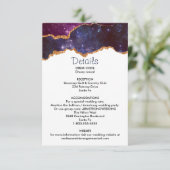 Blue & Lila Space & Stars Moderne Agate Wedding Einladung (Stehend Vorderseite)