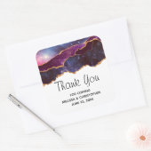 Blue & Lila Space & Stars Moderne Agate Wedding Quadratischer Aufkleber (Umschlag)