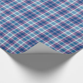 Blue Lila Sparkle Tartan Kariert Gingham Pattern Geschenkpapier (Ecke)