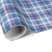 Blue Lila Sparkle Tartan Kariert Gingham Pattern Geschenkpapier (Rolleneckpunkt)