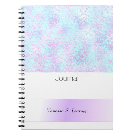 Blue Lila Spatter Abstrakt Journal Notizblock (Vorderseite)