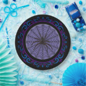 Blue Lila Spider Web und Black Spider Halloween Pappteller (Party)