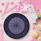 Blue Lila Spider Web und Black Spider Halloween Pappteller (Party)