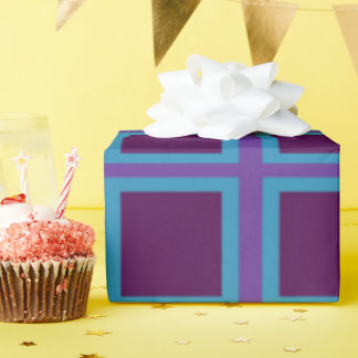 Blue & Lila Square Geschenkpapier