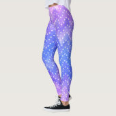 Blue Lila Starry Night Sky Galaxy Wasserfarbe Leggings (Links)