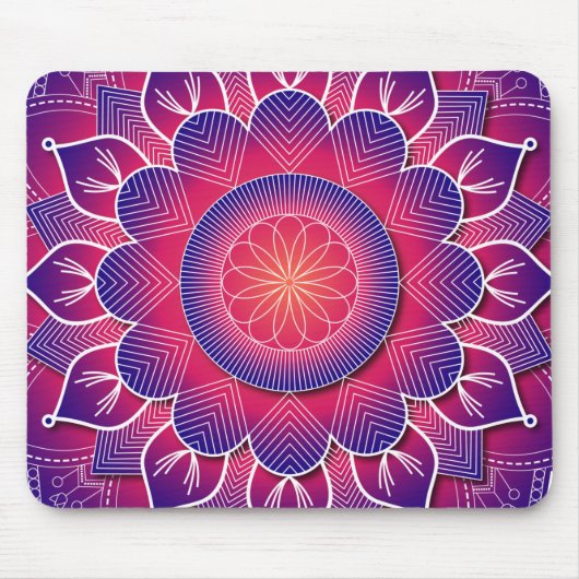 Blue Lila Traditional Mandala Design Mousepad (Vorne)