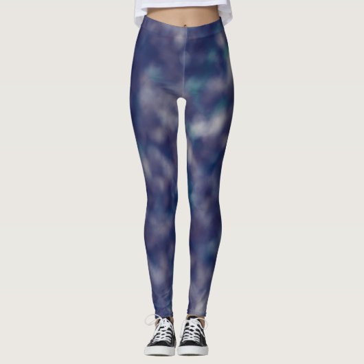 Blue Lila Trendy Einzigartig Cool Chic Leggings (Vorderseite)