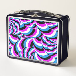 Blue Lila Tubular Wirbel Geo Design Metall Brotdose