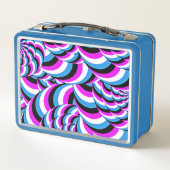 Blue Lila Tubular Wirbel Geo Design Metall Brotdose (Rückseite)