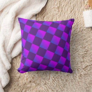 Blue Lila Violet Abstrakt Geometric Kissen
