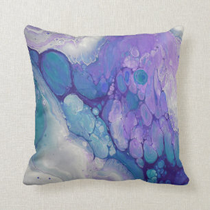 Blue Lila Violet Marmor Wirbel Abstrakt Art Kissen