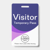 Blue Lila Visitor Pass ID QR Code Ausweis (Vorderseite)