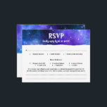 Blue Lila Watercolor Galaxy Bat Bar Mitzvah RSVP Karte<br><div class="desc">Sie suchen coole Galaxy Fledermaus Bar mitzvah RSVP Karten, die für die Essensoptionen passen, und eine Reihe weiterer Details, auf die Sie gerne antworten könnten? Erstellen Sie Ihre eigenen Aquarell-Rsvp-Karten auf einer lustigen Galaxy-DIY-Vorlage im Weltraum, die einfach mit Ihren Daten personalisiert werden kann. Das moderne Universum-Design, illustriert von Raphaela Wilson,...</div>