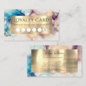 Blue Lila Watercolor Loyalty Card Visitenkarte (Vorne/Hinten)
