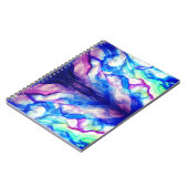 Blue Lila Watercolor Waves Notebook Notizblock (Linke Seite)