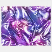 Blue Lila Wavy Metallic Look Fleecedecke (Vorderseite (Horizontal))