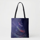 Blue Lila Weihnachtsbaum Festival Moon and Stars Tasche (Vorderseite)