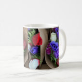 Blue Lila White Blume Tasse (VorderseiteRechts)