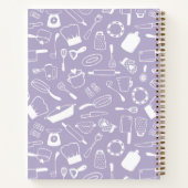 Blue Lila White Hand Drawing Kitchenware Rezepte Notizblock (Rückseite)