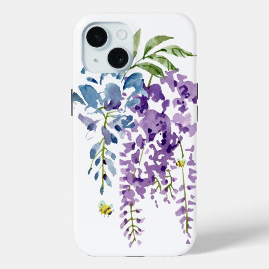 Blue Lila Wisteria Floral Bee iPhone / iPad Gehäus Case-Mate iPhone Hülle (Rückseite)