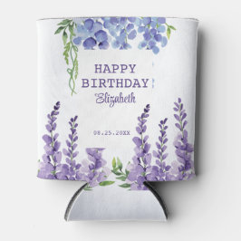 Blue Lila Wisteria Floral Greenery Geburtstag Dosenkühler
