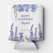 Blue Lila Wisteria Floral Greenery Geburtstag Dosenkühler (Rückseite)