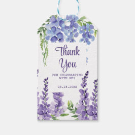 Blue Lila Wisteria Floral Greenery Vielen Dank Geschenkanhänger