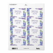 Blue Lila Wisteria Floral Rücksendeadresse (Vorne)