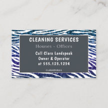 Blue Lila Zebra Print Glitzer Cleaning