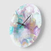 Blue Lilac Abstrakt Designer Wall Clock Große Wanduhr (Winkel)
