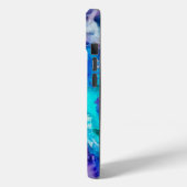 Blue Lilac Aquamarine Abstrakte Wasserfarbe Case-Mate iPhone Hülle (Rückseite / Links)