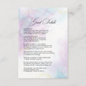 Blue Lilac Gold Alcohol Ink Wedding Guest Details  Begleitkarte (Vorderseite)