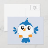 Blue Lil'Bird Postkarte (Vorne/Hinten)