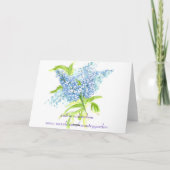 Blue Liliac Spring Bouquet Sister Birthday Karte (Rückseite)