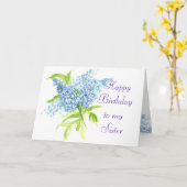 Blue Liliac Spring Bouquet Sister Birthday Karte (Gelbe Blume)