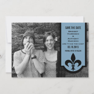 Blue Lilie Banner Save the Date einladen