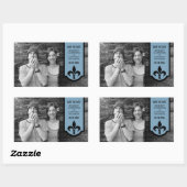 Blue Lilie Banner Save the Date Sticker (Blatt)
