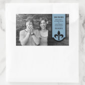 Blue Lilie Banner Save the Date Sticker (Tasche)